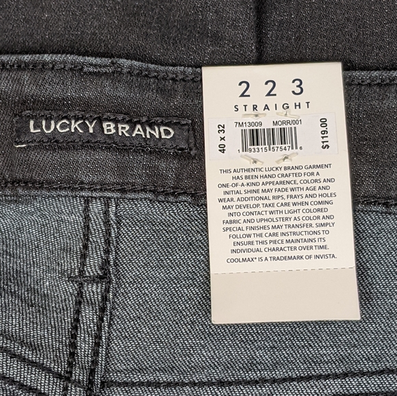 Lucky Brand 223 Black Straight Leg Jeans - Picture 4 of 7